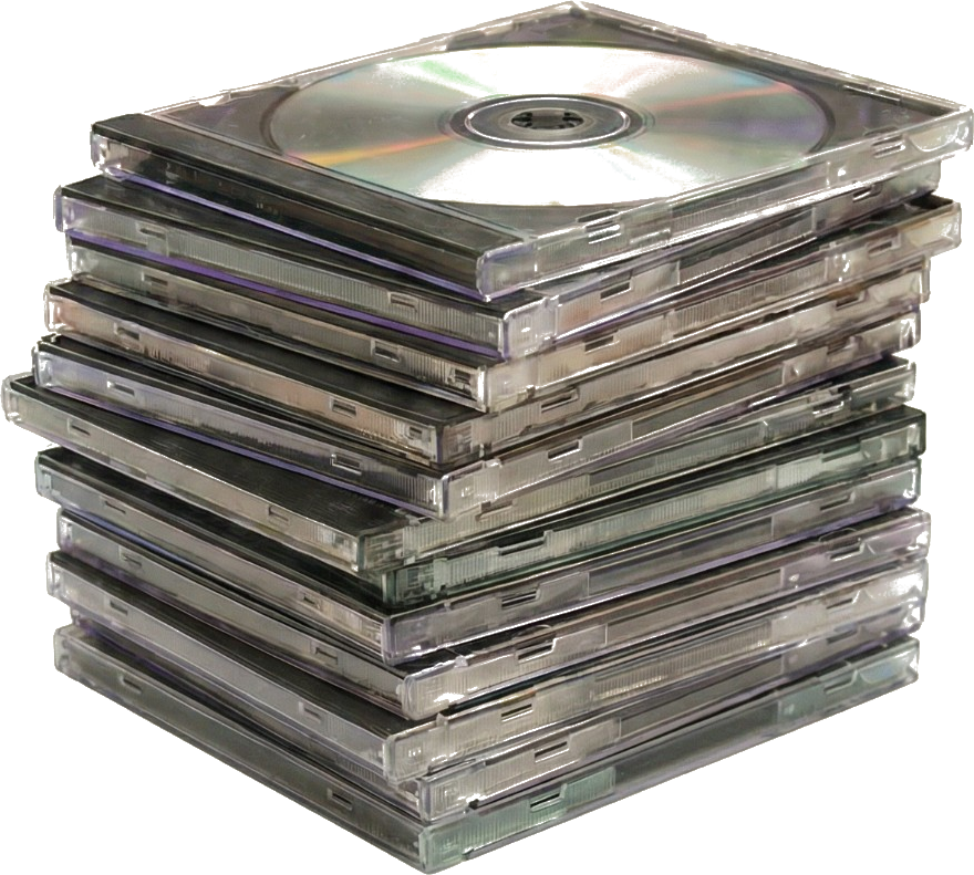 Stack of CD jewel cases